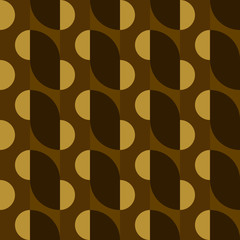 Rounded geometric forms. Abstract vector seamless pattern.