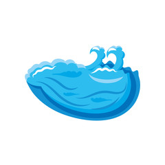 ocean waves with curling on white background