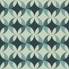 Rounded geometric forms. Abstract vector seamless pattern.