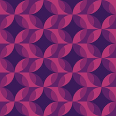 Rounded geometric forms. Abstract vector seamless pattern.