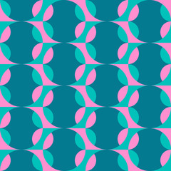 Rounded geometric forms. Abstract vector seamless pattern.