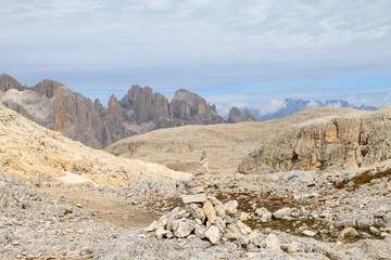 Fototapeta na wymiar Dolomites landscape, Rosetta plateau, San Martino di Castrozza