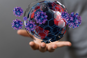 Covid-19 coronavirus, virus that causes acute respiratory infections and the common cold,...