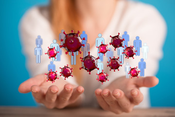 Coronavirus abstract background. Medical Genetics Bacteriological Microorganism..