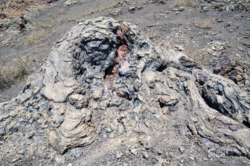 Wanderung durch den Naturpark Los Volcanes um die Vulkane Caldera de La Rilla, Montana de Santa Catalina, Pico Partido, Montana del Senalo auf der spanischen Kanareninsel Lanzarote