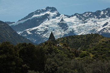 Alpine Memorial in Mount Cook National Park on South Island of New Zealand