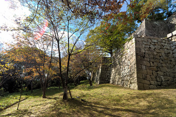 秋の丸亀城の風景
