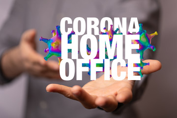 Home office cause of corona of self quarantine digital.