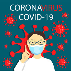 2019-nCoV Novel Corona virus concept. Covid-19 Respiratory Syndrome from Wuhan city. vector illustration