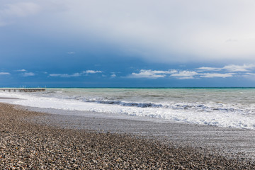 Mediterranean sea in winter near Kemer, Turkey