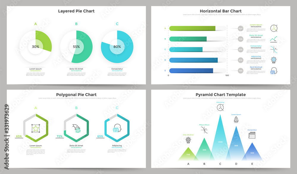 Poster set of graphs and charts