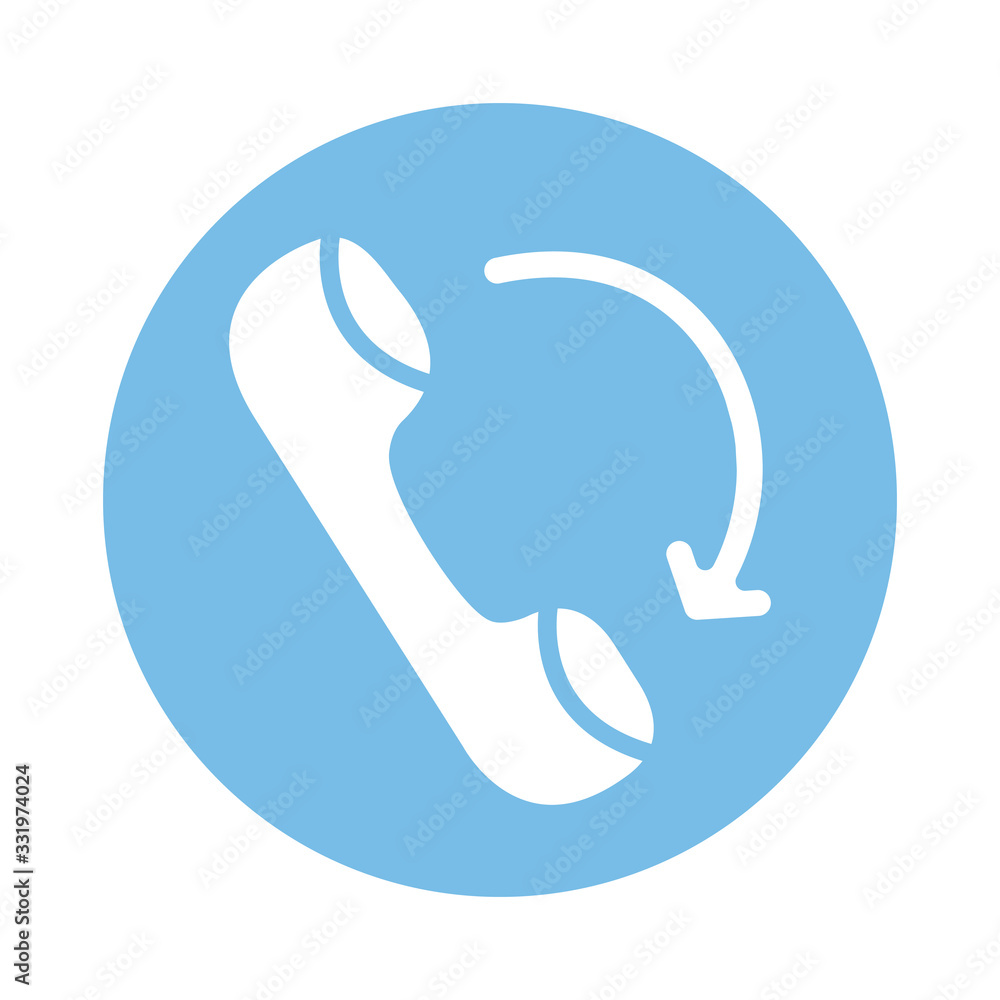 Poster telephone service call block style icon