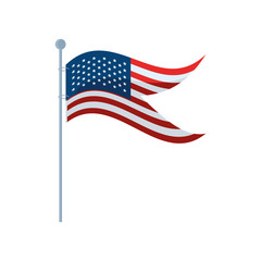 united states flag on white background