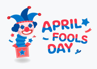 Vector illustration for April fools day with funny hat and funny face.
