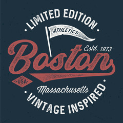 Boston Athletics - Aged Tee Design For Printing