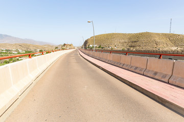 the road bridge over Andarax river at Santa Fe de Mondujar town, Almeria, Andalusia, Spain