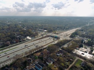 Obraz premium Atlanta, GA, Aerial View, Highway I-20, 2020