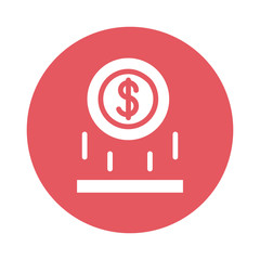 coin money dollar block style icon