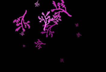 Fototapeta premium Dark Pink vector natural background with branches.
