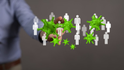 Coronavirus abstract background. Medical Genetics Bacteriological Microorganism..