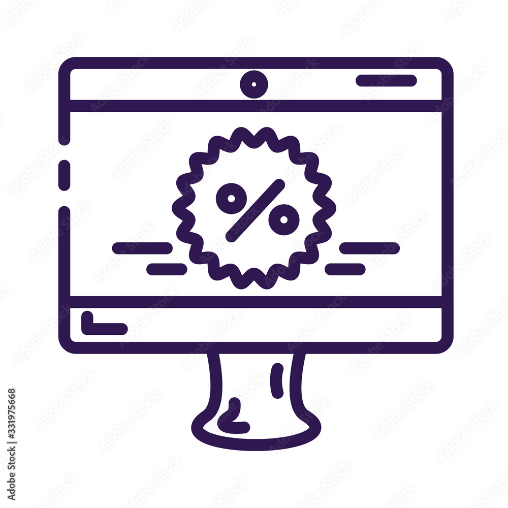 Poster computer desktop with tag line style icon