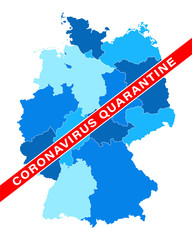 Obraz premium Coronavirus Quarantine Germany map. 2019-nCoV. Map of the World Pandemic. Vector