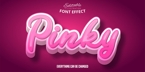 Pinky text, 3d editable font effect