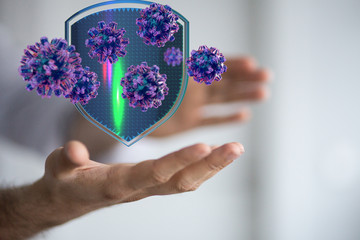 flu virus attack digital 3d  epidemic.