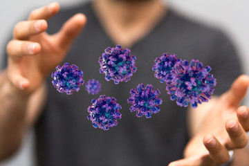 flu virus attack digital 3d  epidemic.