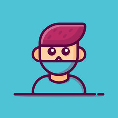 Boy Vector Icon Illustration. Flat Cartoon Style Suitable for Web Landing Page, Banner, Sticker, Background.