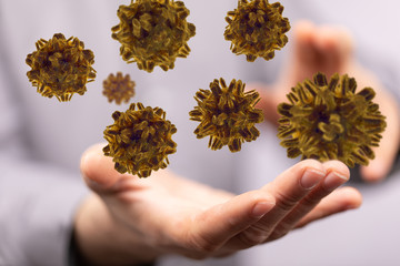 flu virus attack digital 3d  epidemic.