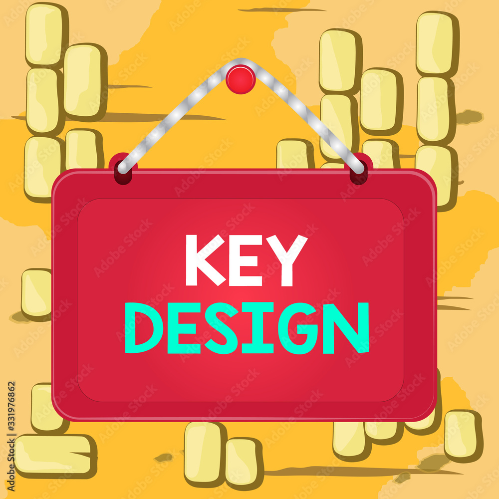 Aufkleber word writing text key design. business photo showcasing a necessary or very important realization of