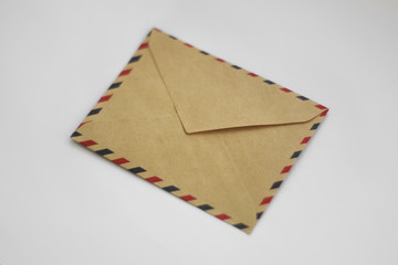 Envelope close up on a white background