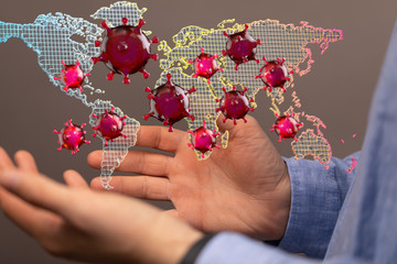 COVID-19 Business Finance Crisis Concept. Coronavirus Danger Pandemic. Global stress of world .