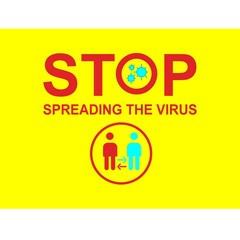 Stop spreading the virus. virus icon. Social media template.flat Character design. banner template.
