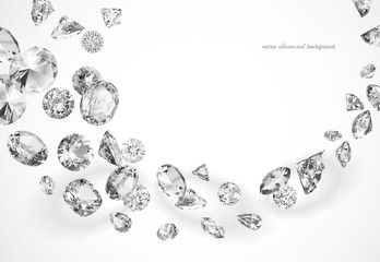 Luxury vector background with diamonds for modern design - obrazy, fototapety, plakaty