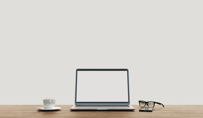 Blank Screen Mockup Pro Laptop İn The Office, Blank Place Mockup