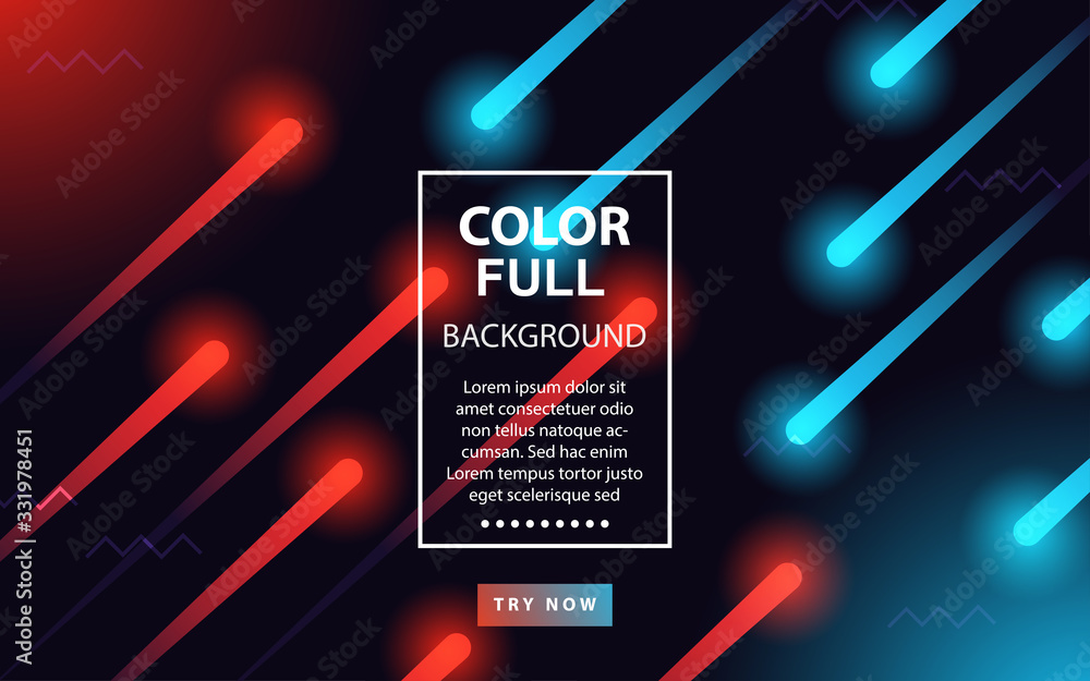 Poster trendy red and blue gradient color abstract background with fluid and memphis style composition. mod