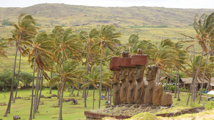 Ahu Nau Nau, Playa de Anakena, Isla de Pascua, Chile