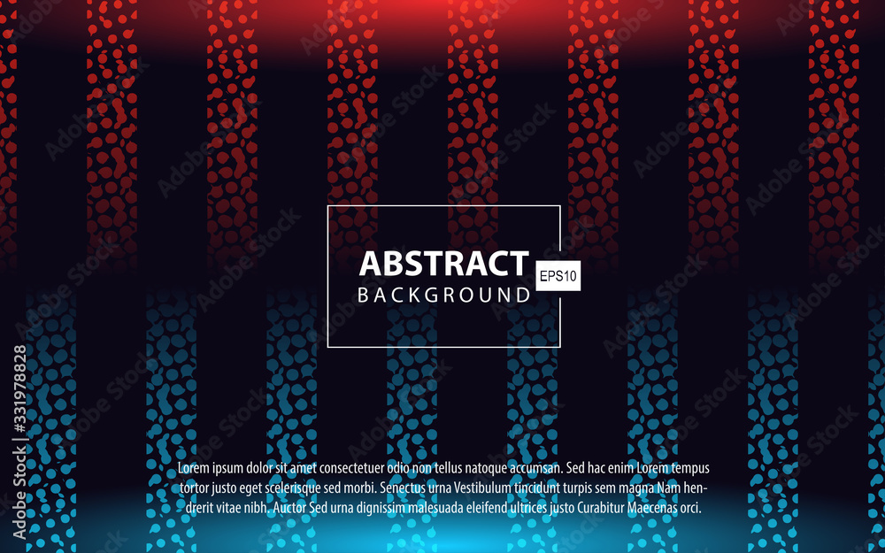 Poster trendy red and blue gradient color abstract background with fluid and memphis style composition. mod