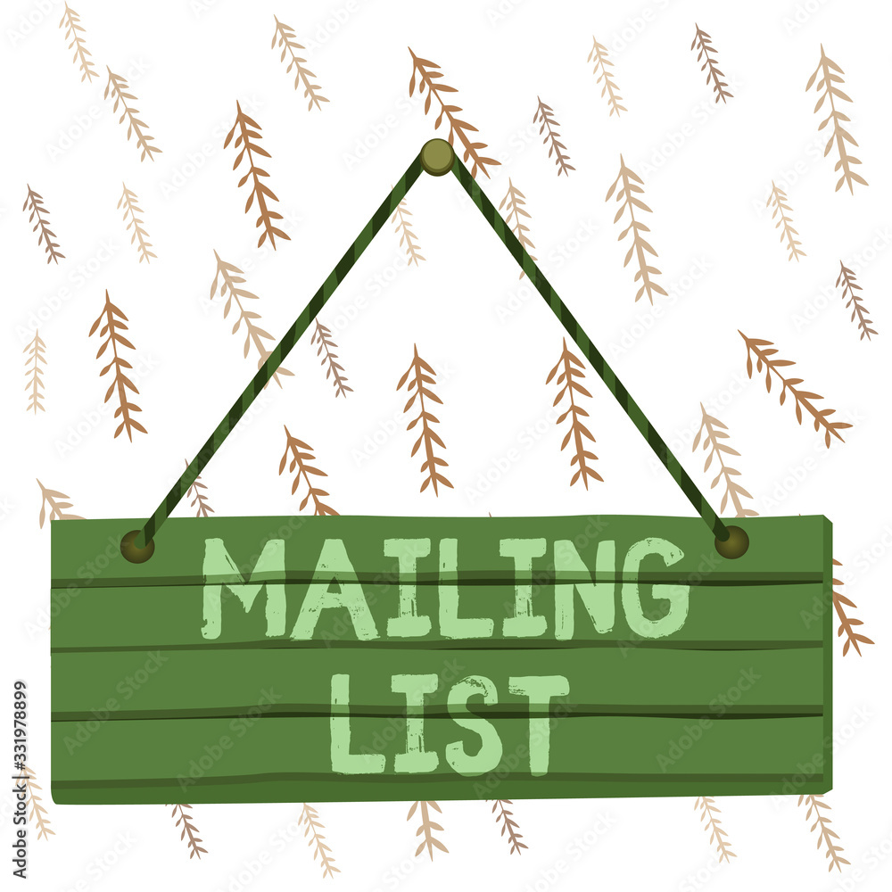 Poster handwriting text writing mailing list. conceptual photo list of showing who subscribe to a periodic 
