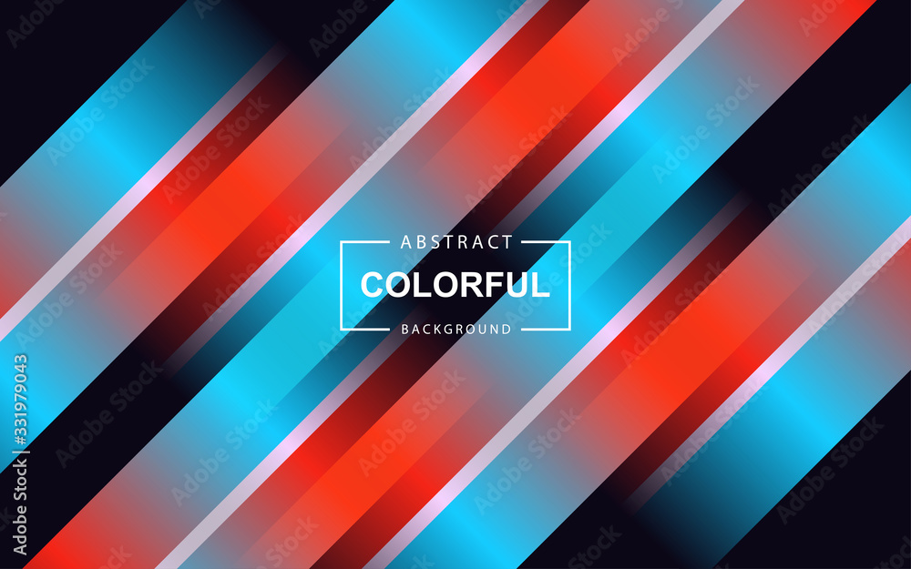 Poster trendy red and blue gradient color abstract background with fluid and memphis style composition. mod