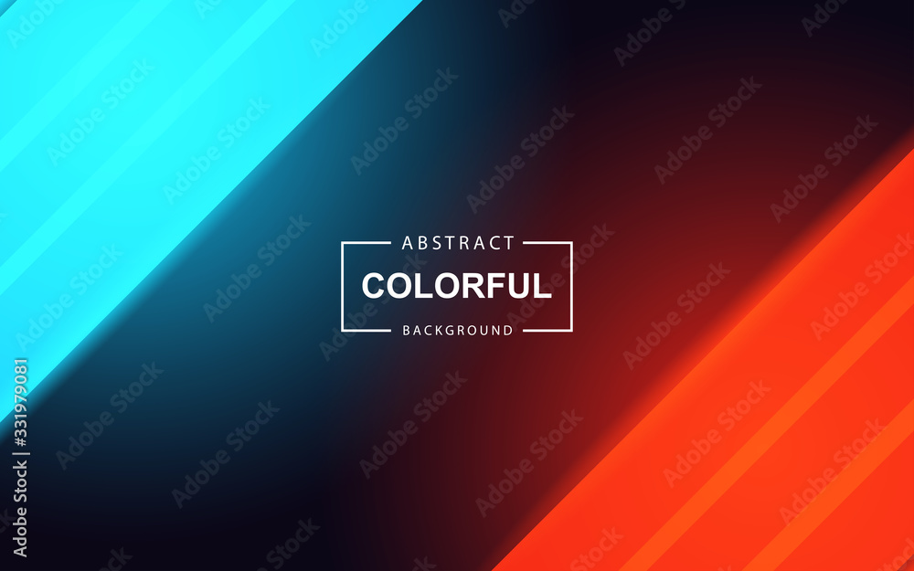 Poster trendy red and blue gradient color abstract background with fluid and memphis style composition. mod