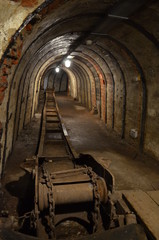 Podziemny chodnik w kopalni węgla, Wałbrzych
