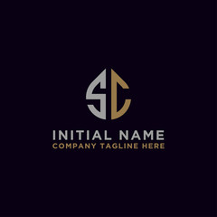 logo design inspiration for companies from the initial letters of the SC logo icon. -Vector