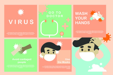 Cute and Minimal Infographic Corona Virus to easy use and well know information, Vector illustration design element on EPS10 File format