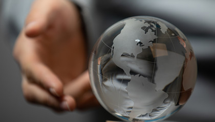 global world concept glass business.