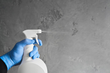 Disinfection, cleaning and washing. COVID-19. Prevention of coronavirus infection. closeup of a...