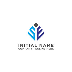 logo design inspiration for companies from the initial letters of the SE logo icon. -Vector
