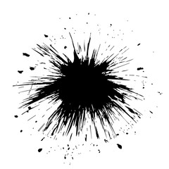 Black paint splash, vector silhouette